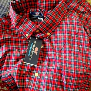 Vineyard Vines NWT classic Tartan performance Oxford shirt - XL